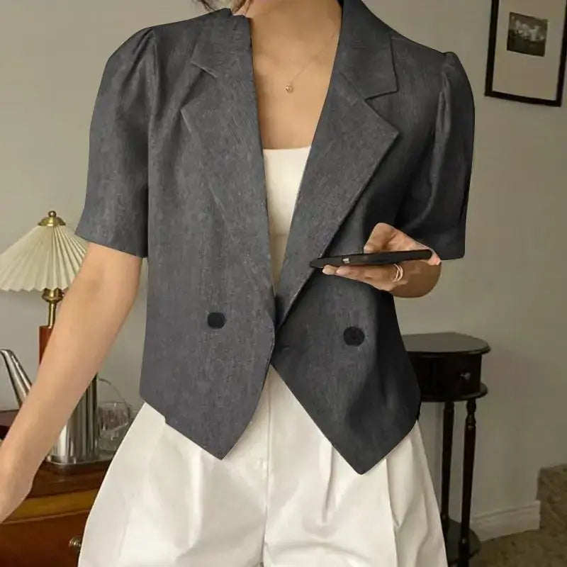 Blazer Curto Feminino Algodão