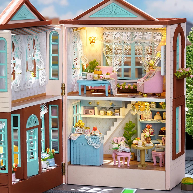 Casa De Boneca em Miniatura Realista com Móveis e Led DaToy®