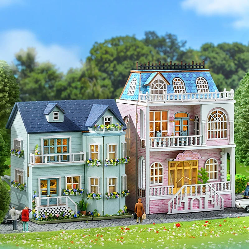 Casa De Boneca em Miniatura Realista com Móveis e Led DaToy®