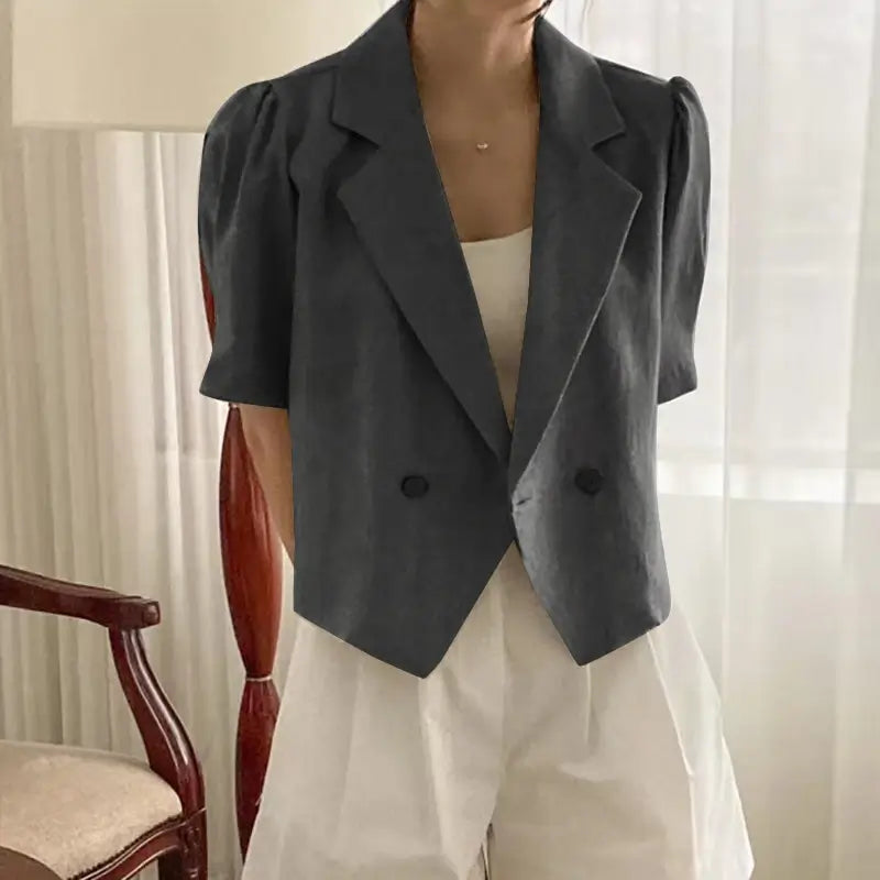 Blazer Curto Feminino Algodão