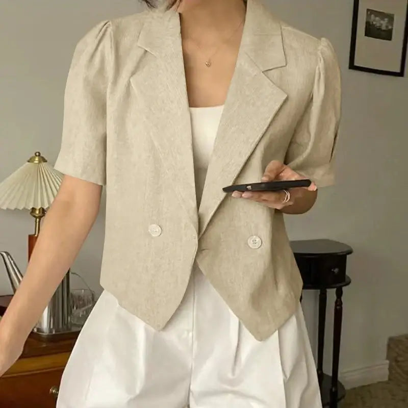 Blazer Curto Feminino Algodão